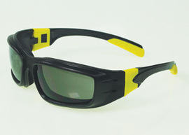 Panzer™ Sealed Safety Glasses w/ Black/Yellow Frame & Gray Anti-Fog Lens